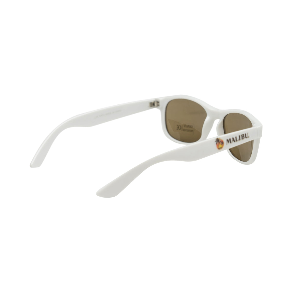Lunettes de soleil Malibu Likör blanches UV400 Lunettes de soleil blanches Logo Party Lunettes Nerd – Vue 2