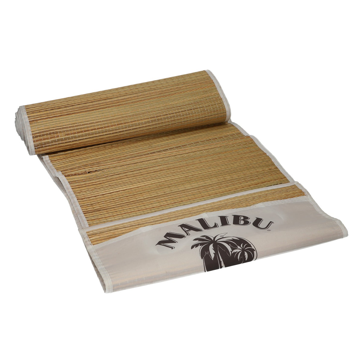 Tapis de plage Malibu en paille, blanc, portable et pliable, pour la plage et la piscine