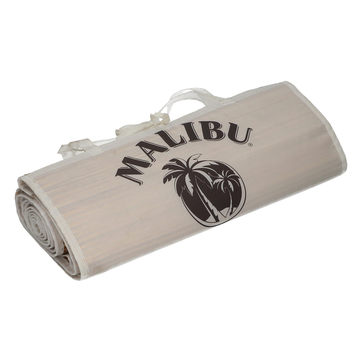 Tapis de plage Malibu en paille, blanc, portable et pliable, pour la plage et la piscine – Vue 2