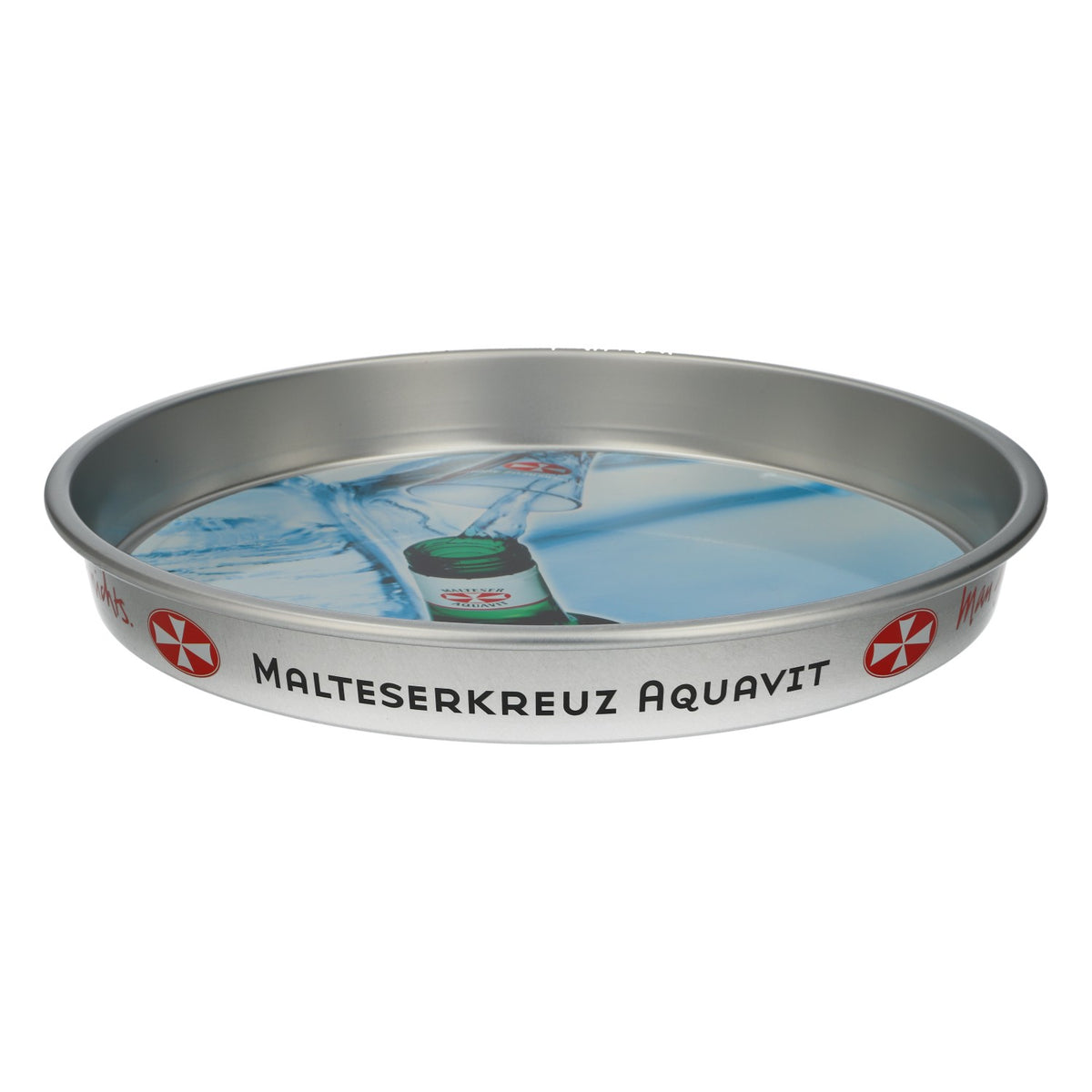Plateau rond en métal Malteser Aquavit Plateau de service pour bar, Ø 34 cm – Vue 2