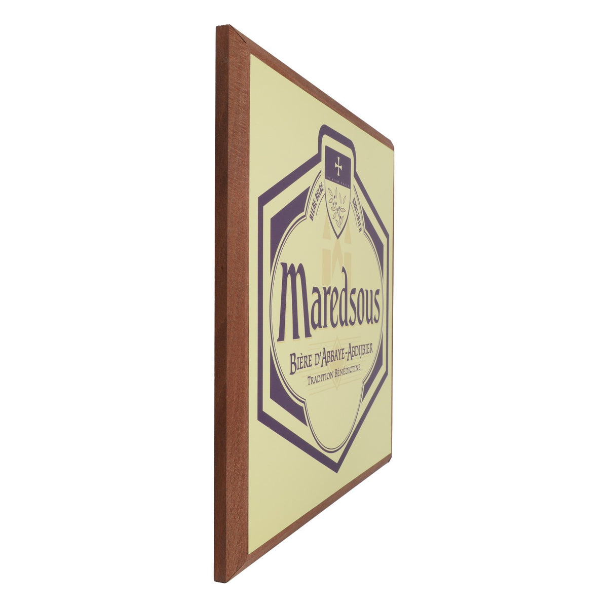 Maredsous Bière Fresque murale Décoration murale Image Bois 32,5 cm x 32,5 cm – Vue 2