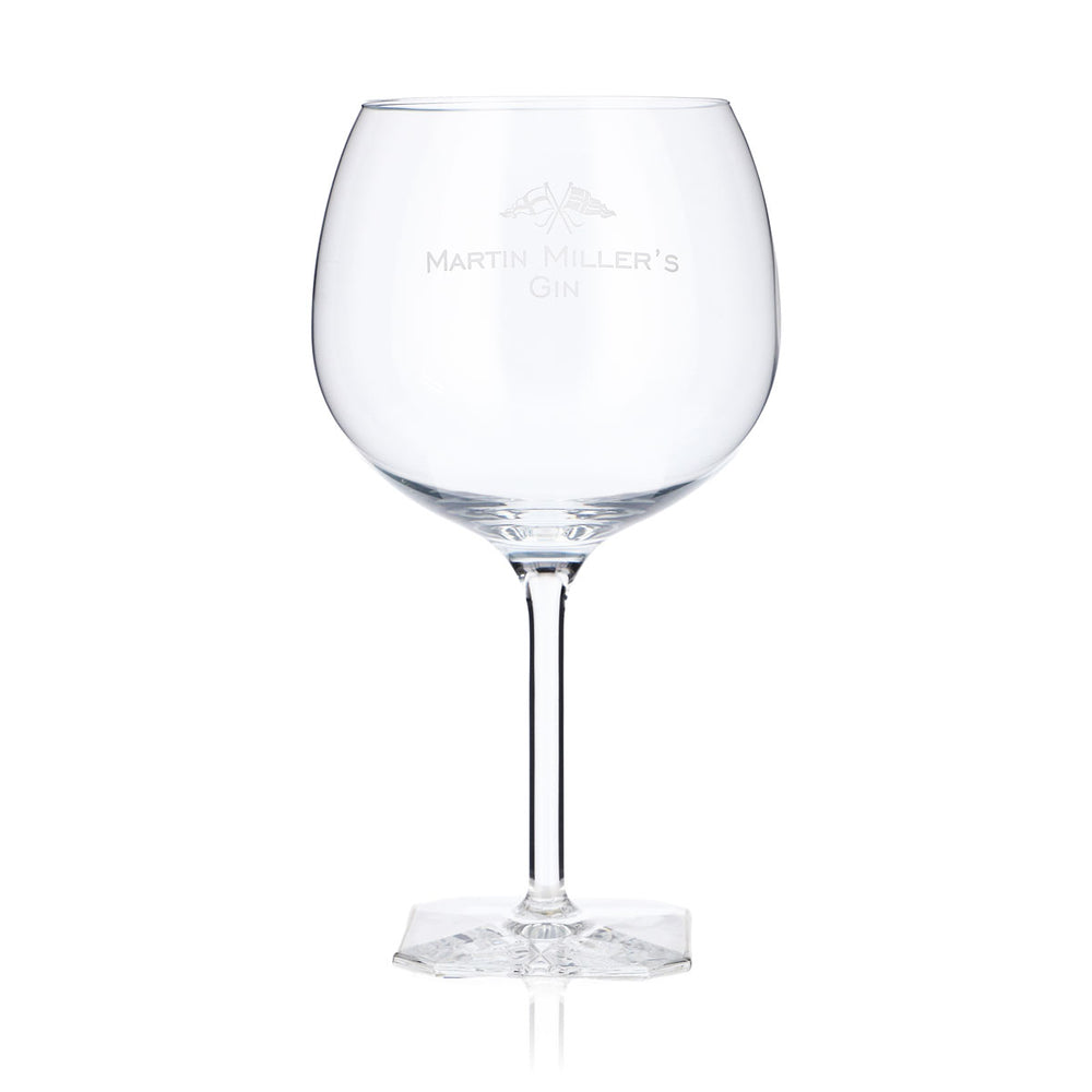 Verre à gin Martin Miller's 0,65 l Verre ballon Verres à gin Pied carré Logo blanc