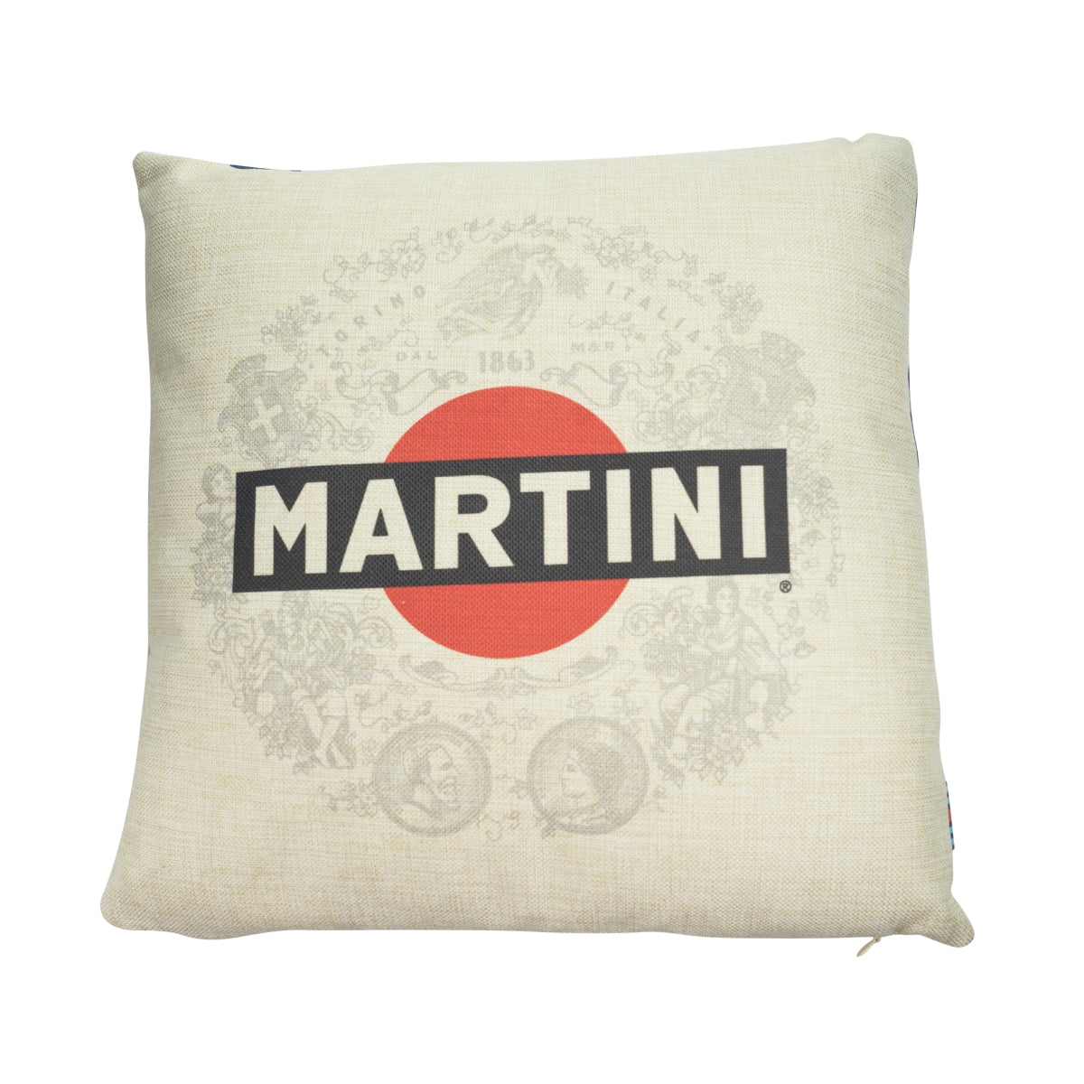 Coussin Martini Cushion Pillow 40 x 40 cm, fermeture éclair, coussin réversible, restauration, extérieur
