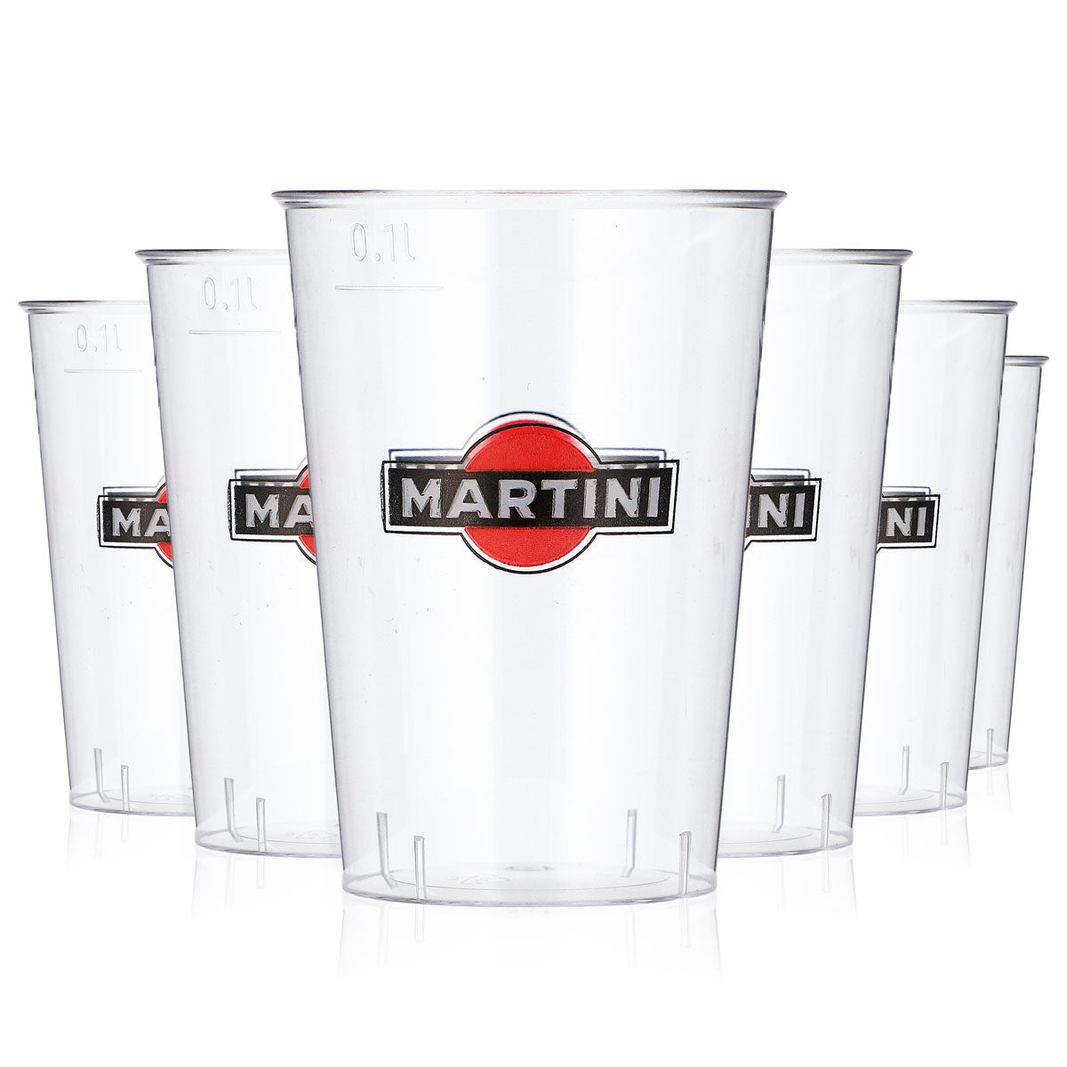 Verre à liqueur Martini, lot de 40, 0,1 l, logo rouge, gobelet jetable en plastique, Kölsch