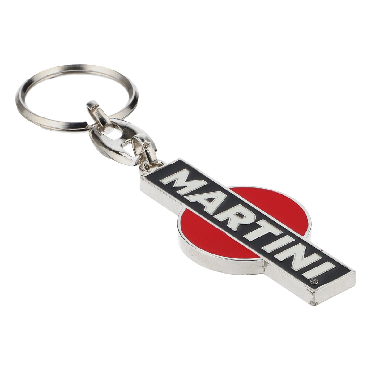 Porte-clés Martini Vermouth en métal noir et rouge avec inscription blanche – Vue 2