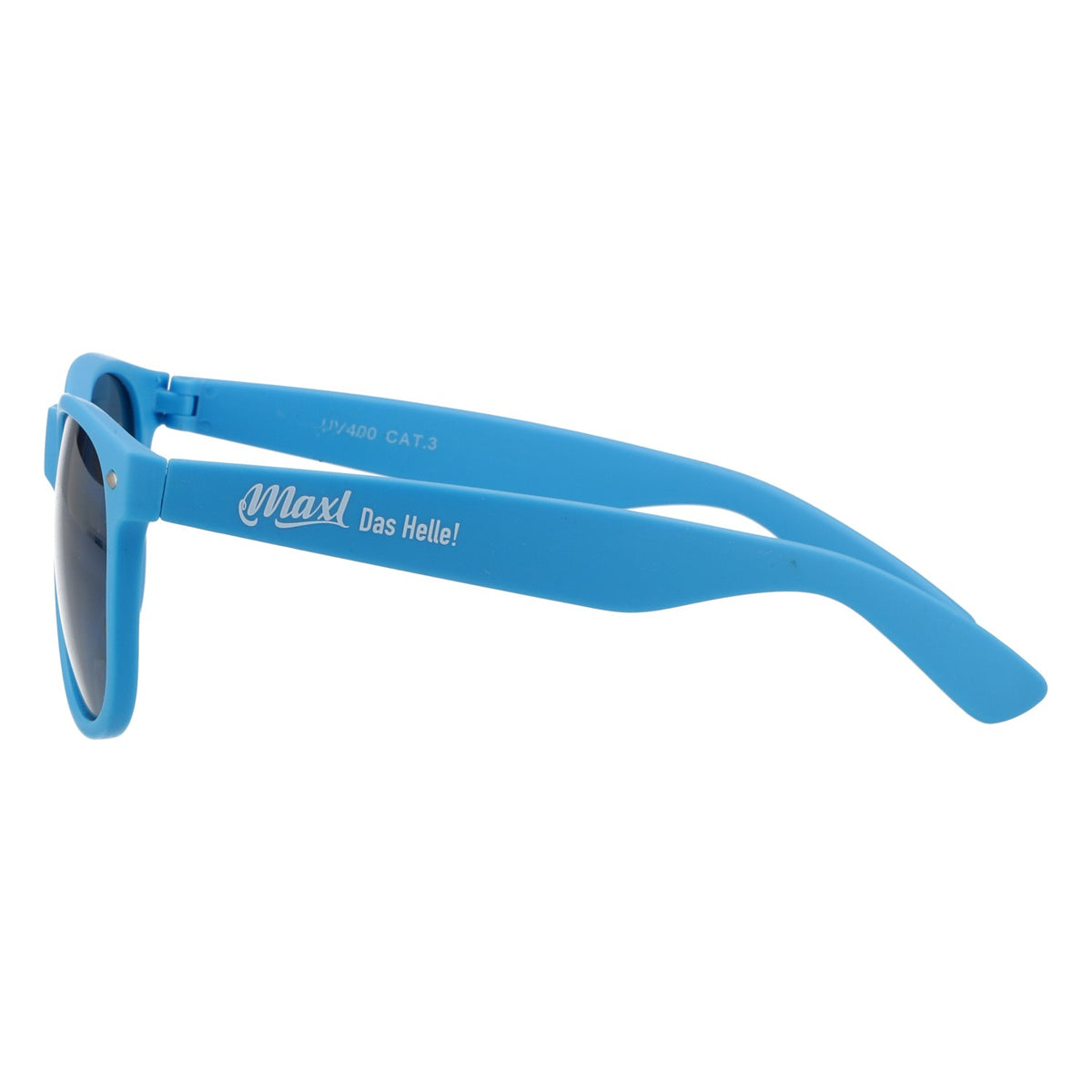 Lunettes de soleil Maxlrainer Bier, bleues, protection UV 400, monture caoutchoutée, style Wayfarer – Vue 3