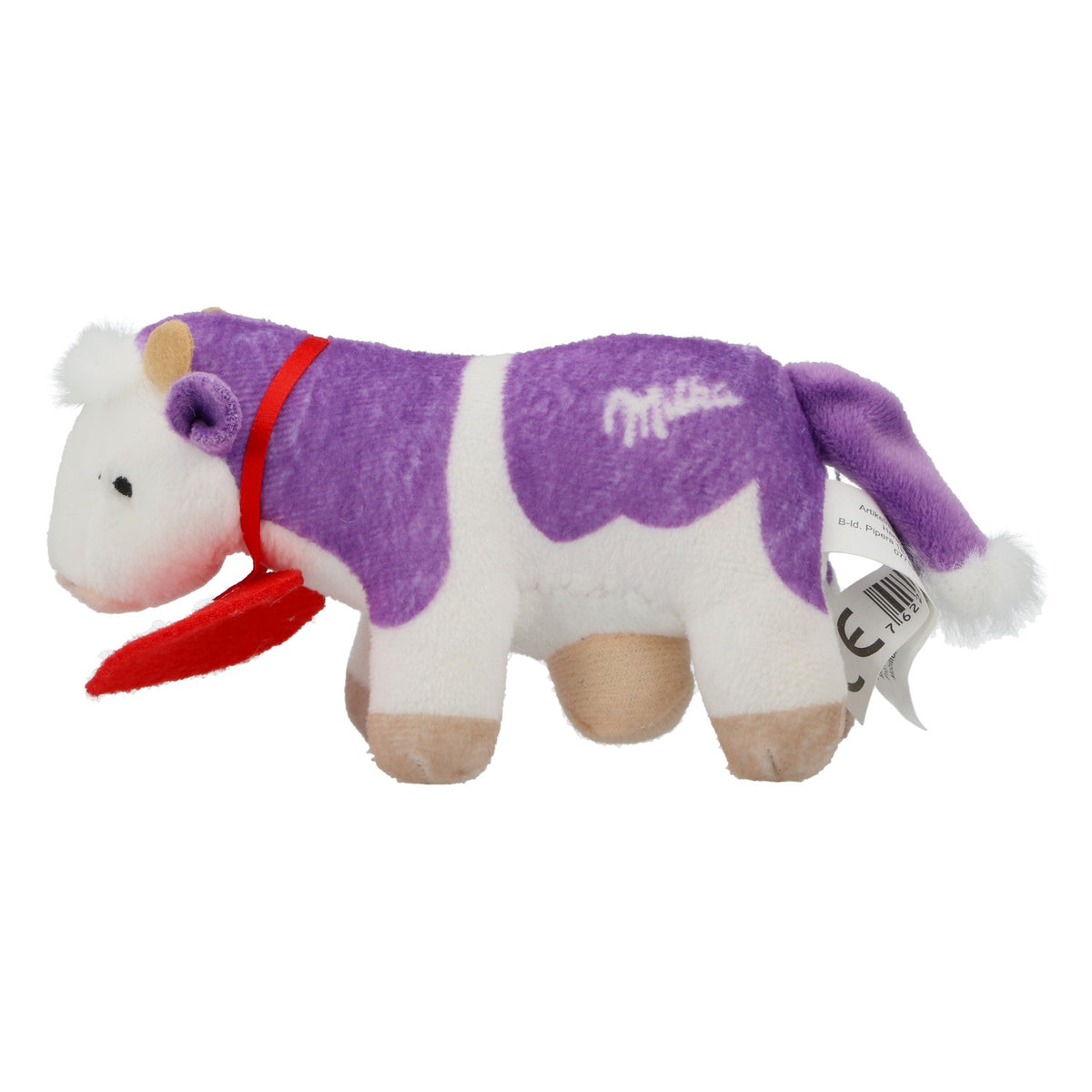 Milka - Peluche alimentaire en forme de vache avec un collier à cœur rouge - Peluche préférée - Neuve – Vue 2