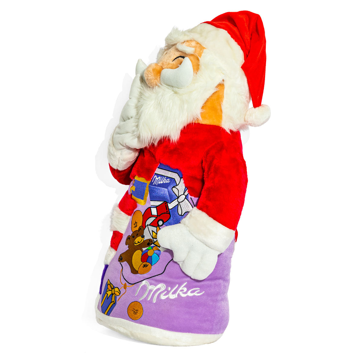 Milka Alimentation Peluche 80 cm Père Noël rouge à poser coloré – Vue 4