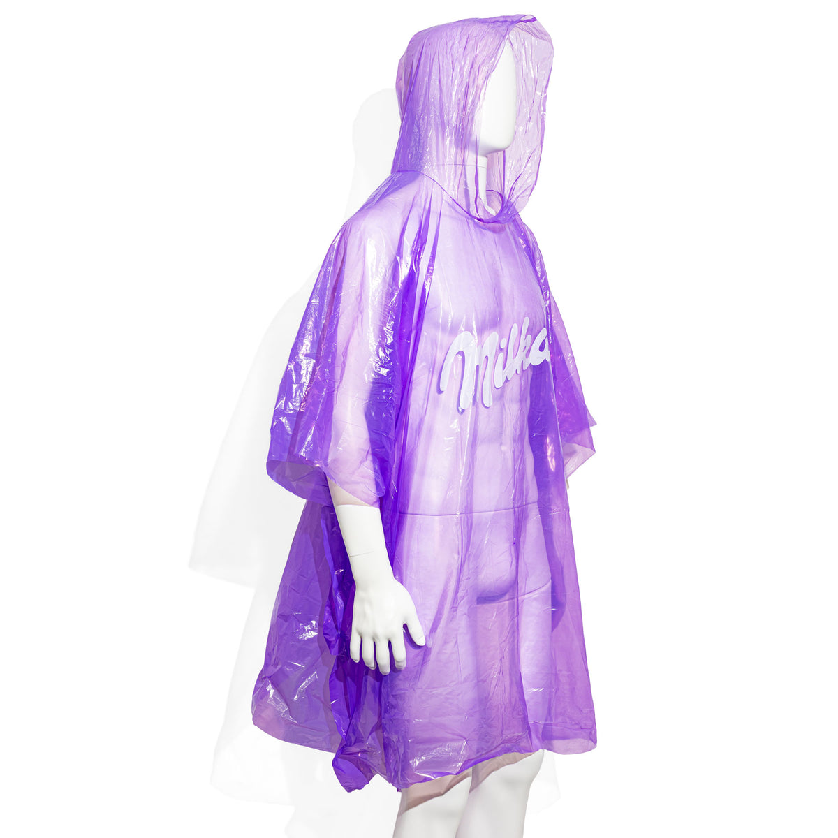 Chocolat Milka Cape de pluie violette Poncho de pluie avec capuche – Vue 2