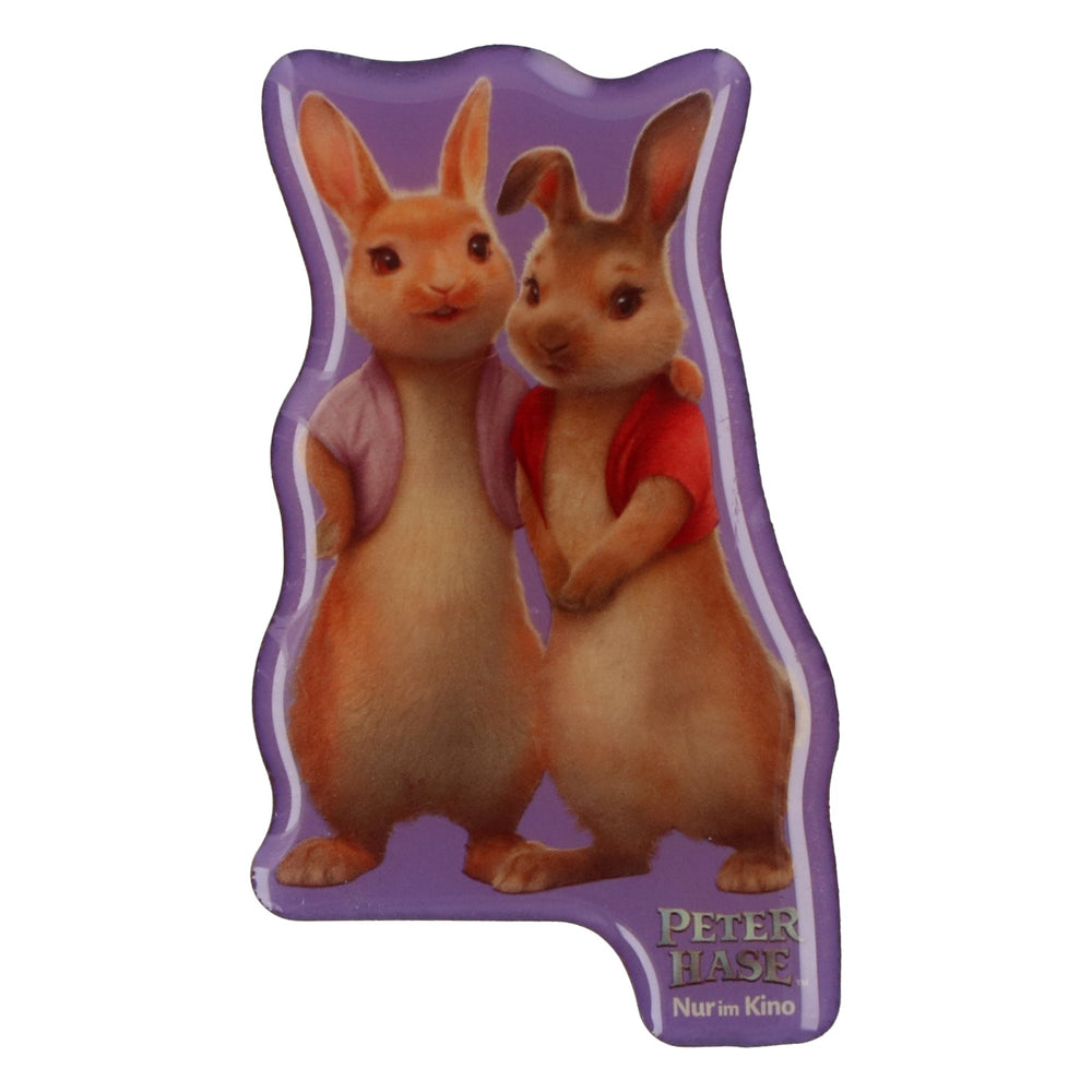 Aimant de réfrigérateur Milka « Peter Hase » avec deux lapins
