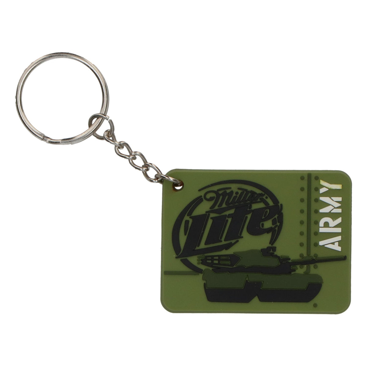 Porte-clés Miller en caoutchouc « Lite ARMY » vert, motif char d'assaut – Vue 2