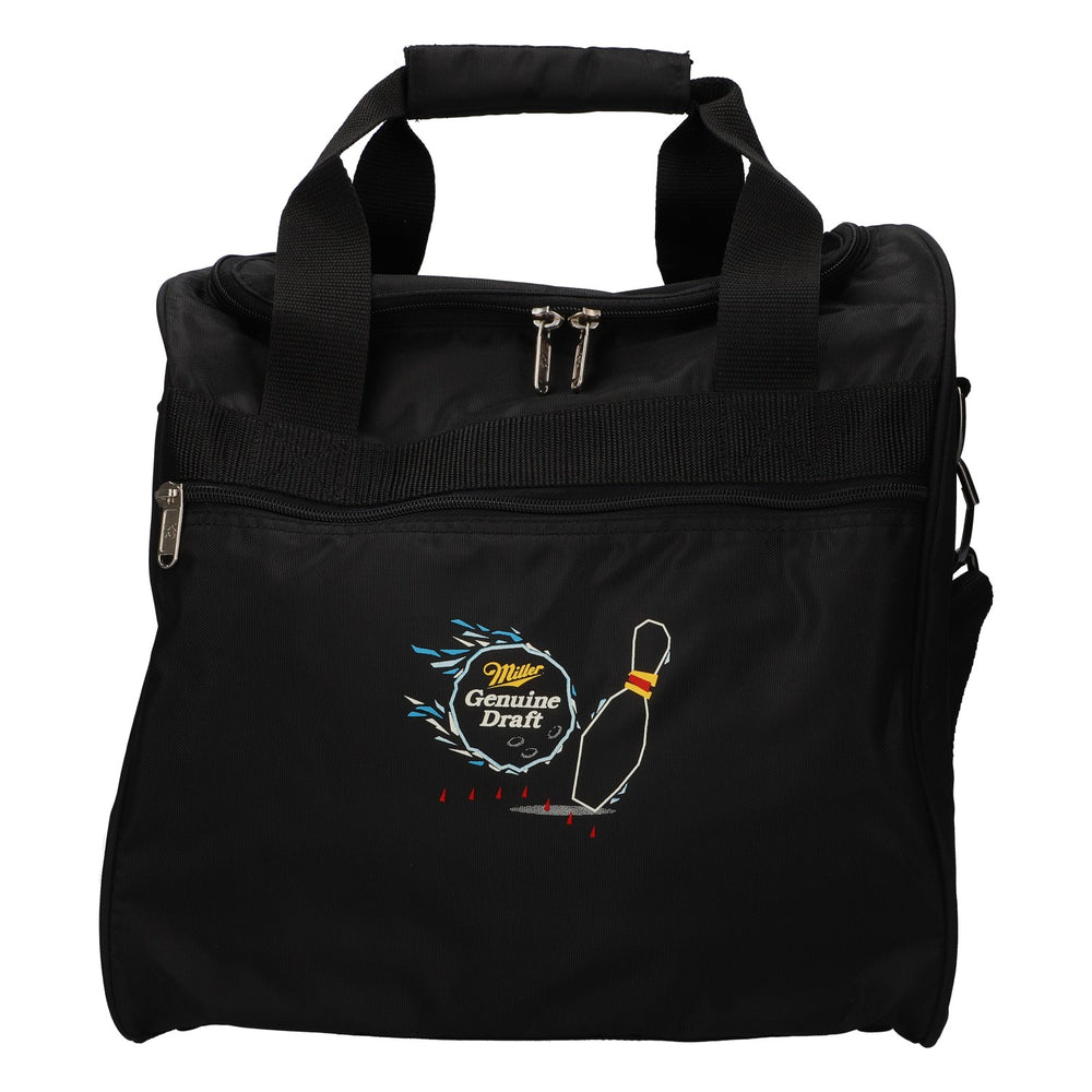 Sac à bière Miller, sac de bowling pour 1 boule avec compartiment pour boule, bandoulière, noir