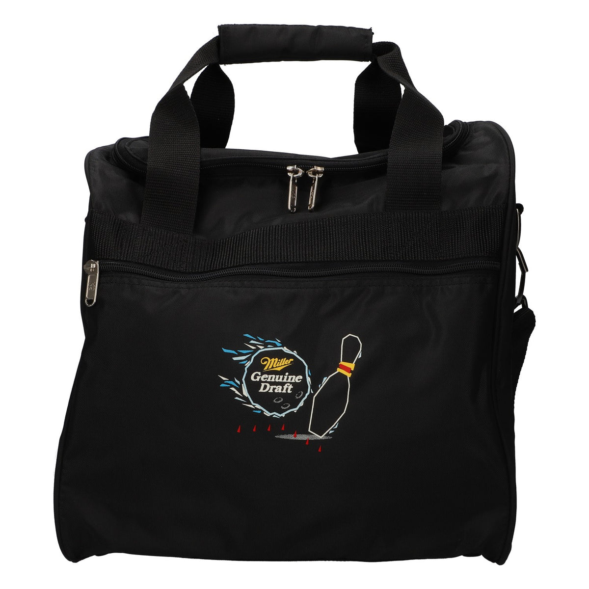 Sac à bière Miller, sac de bowling pour 1 boule avec compartiment pour boule, bandoulière, noir