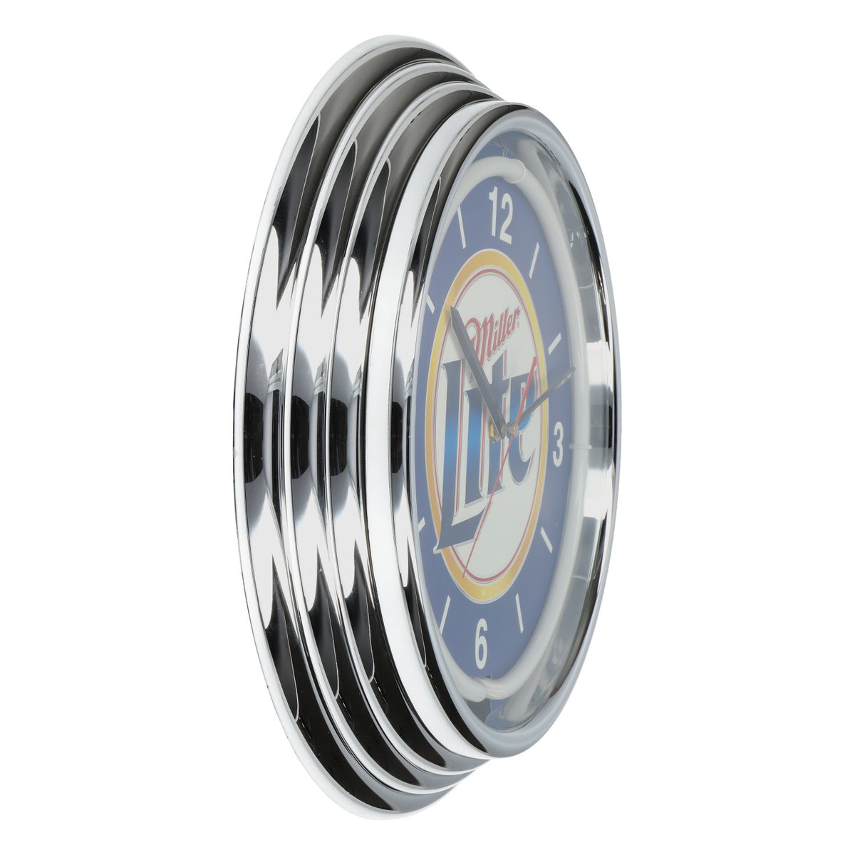 Horloge murale Miller Bier, lumineuse, néon bleu, 37,5 cm, bar à domicile, style rétro – Vue 2