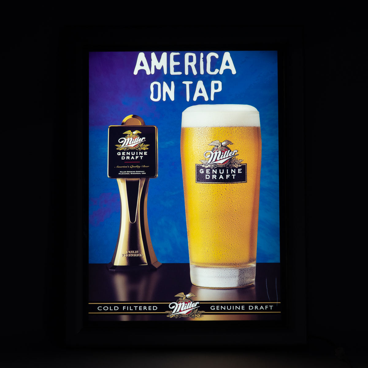 Miller Enseigne lumineuse Cadre LED Americcan Genuine Draft Beer Brewery – Vue 4