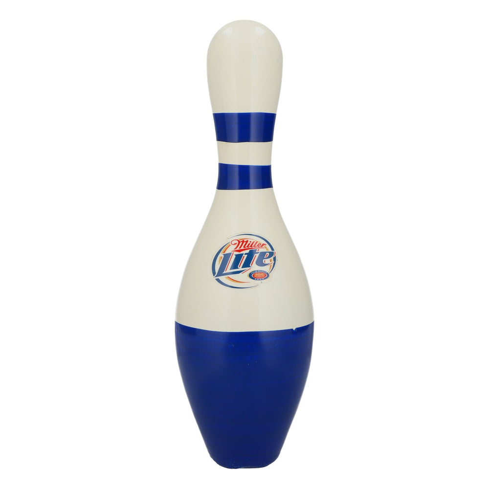 Quille de bowling en bois sur le thème de la bière Miller Lite – Décoration pour bar ou « man cave » – Objet de collection