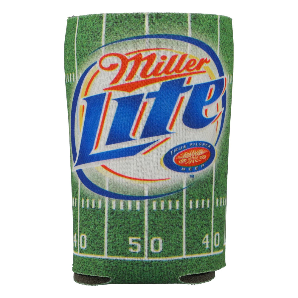 Porte-canettes Miller Lite en néoprène, motif football américain, vert