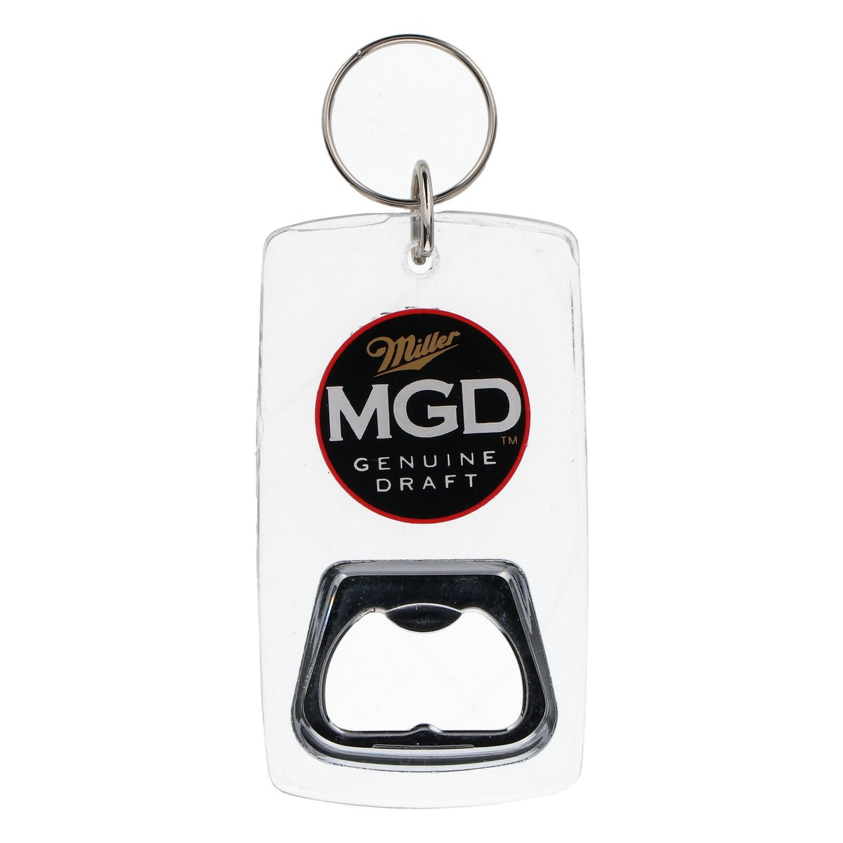 Miller MGD : porte-clés décapsuleur pour capsules de bouteilles, en plastique transparent – Vue 2