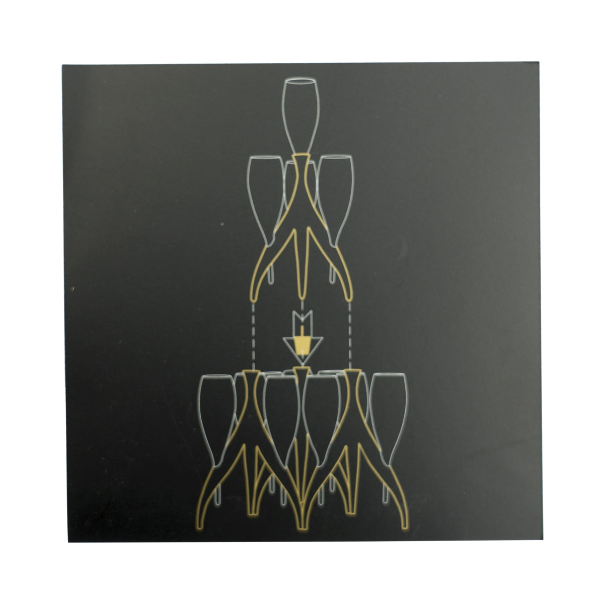 Moët & Chandon Verres à champagne Support pyramidal doré Chandelière – Vue 3