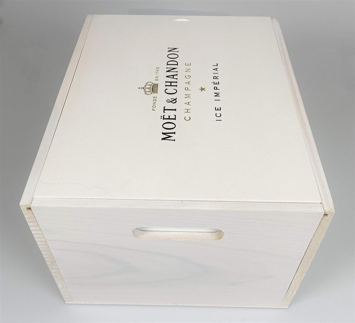 Caisse en bois pour champagne Moët & Chandon Ice Imperial blanc – Vue 2