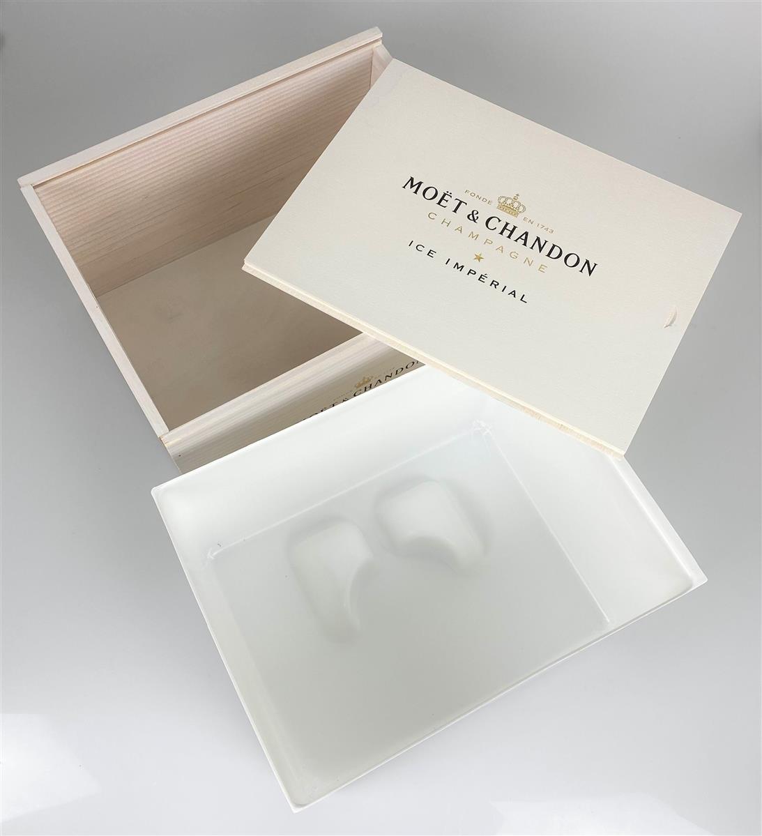 Caisse en bois pour champagne Moët & Chandon Ice Imperial blanc – Vue 4