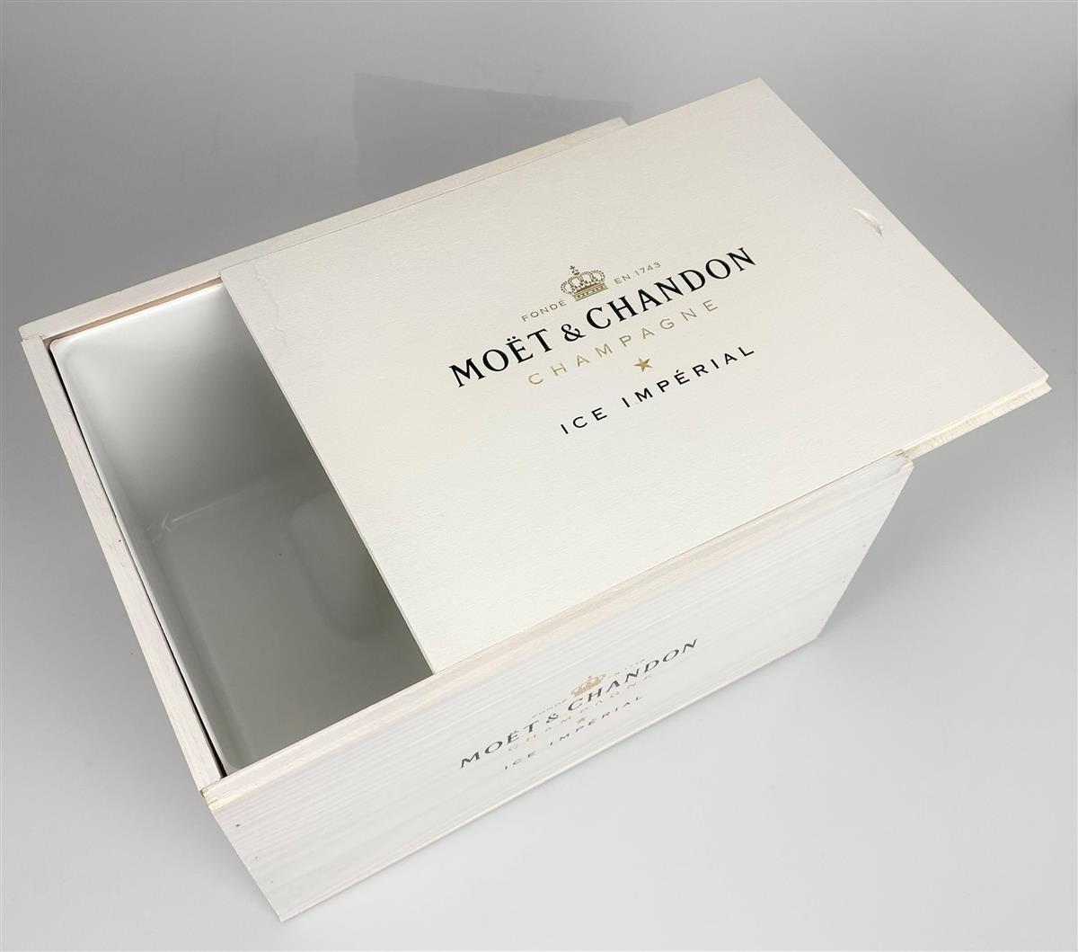 Caisse en bois pour champagne Moët & Chandon Ice Imperial blanc – Vue 5