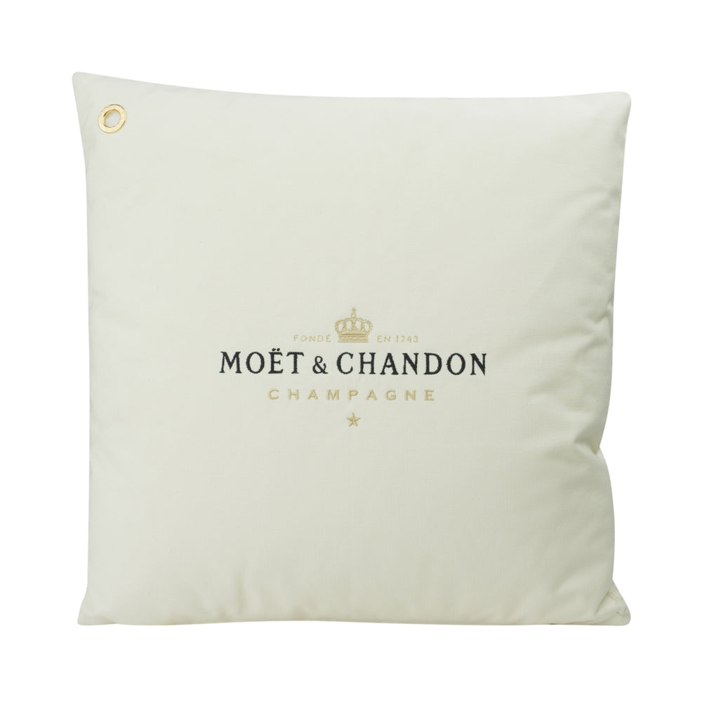 Moët & Chandon Champagne Coussin 50x50cm Lounge Ice Imperial Sofa beige doré