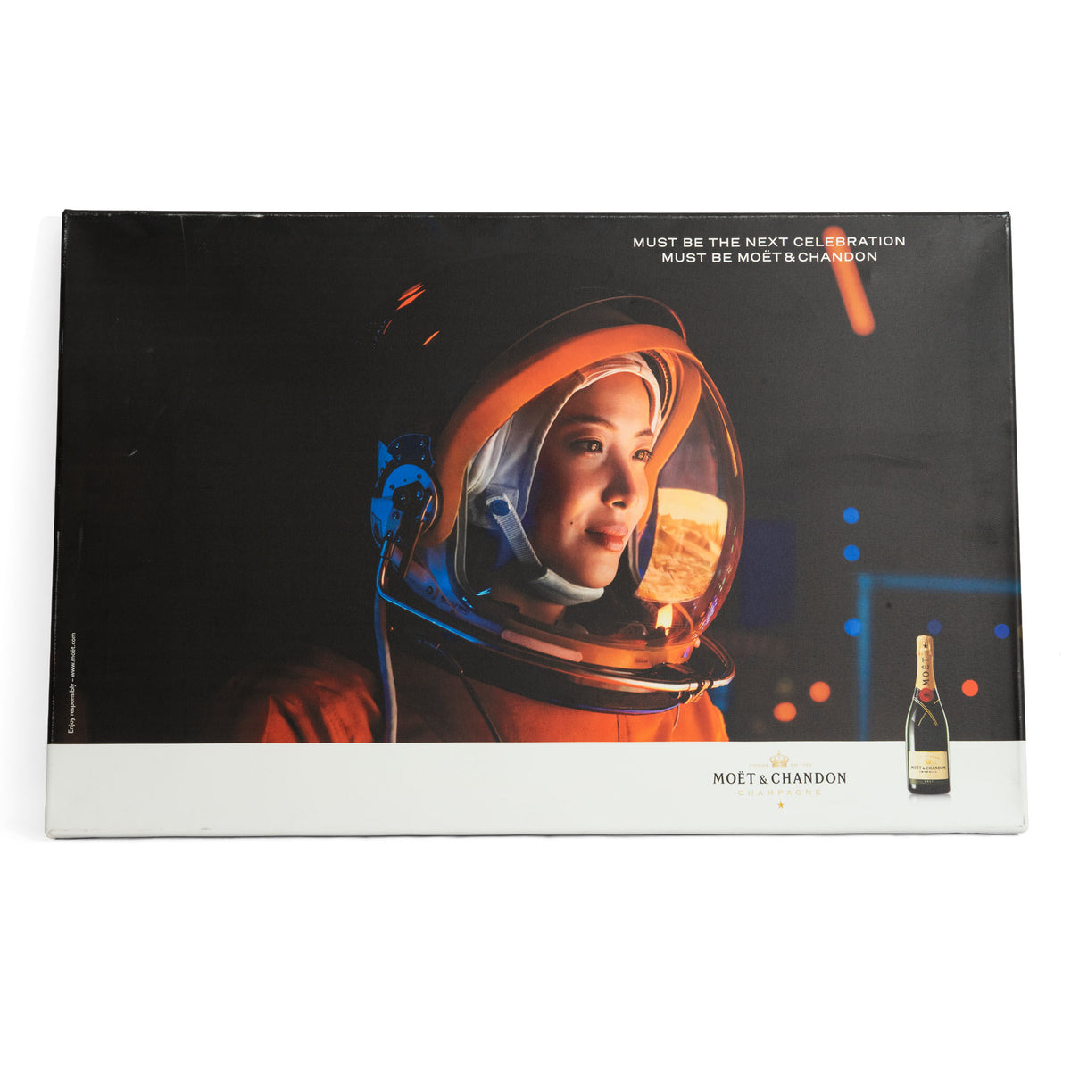 Moët & Chandon Champagne Toile murale Décoration murale 100 x 65 cm Astronaute