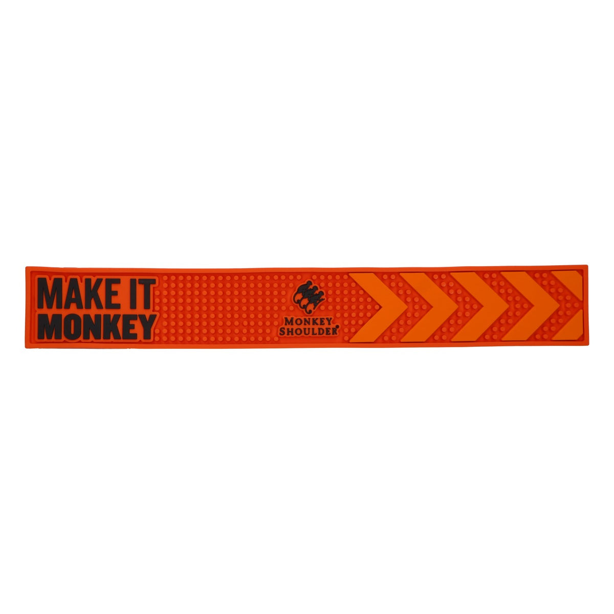 Tapis de bar Monkey Shoulder pour whisky, 60 x 8,5 cm, neuf, en caoutchouc orange, tapis d'égouttage, runner