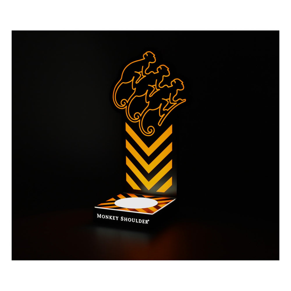 Monkey Shoulder Whiskey Glorifier LED, neuf, en plastique noir