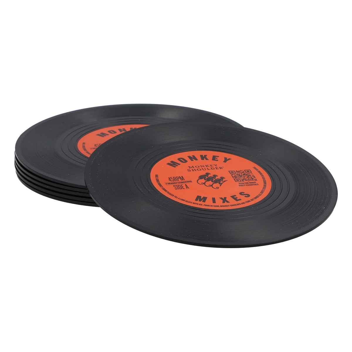 Sous-verre Monkey Shoulder pour whisky, diamètre 10,5 cm, neuf, en céramique noire