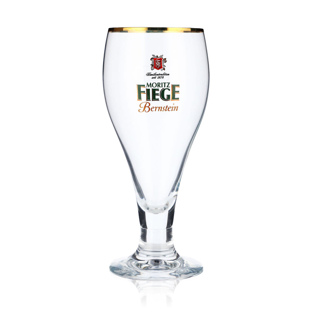 Verre à bière Moritz Fiege 0,3 l Verres à bière Verre en forme de coupe Pied épais Bord doré