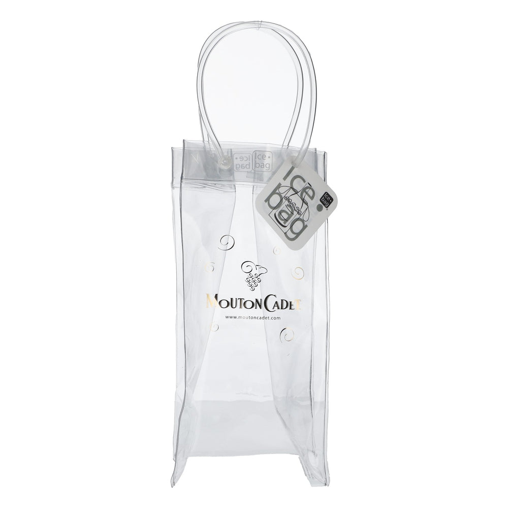 Sac isotherme transparent pour bouteille de vin Mouton Cadet, en PVC