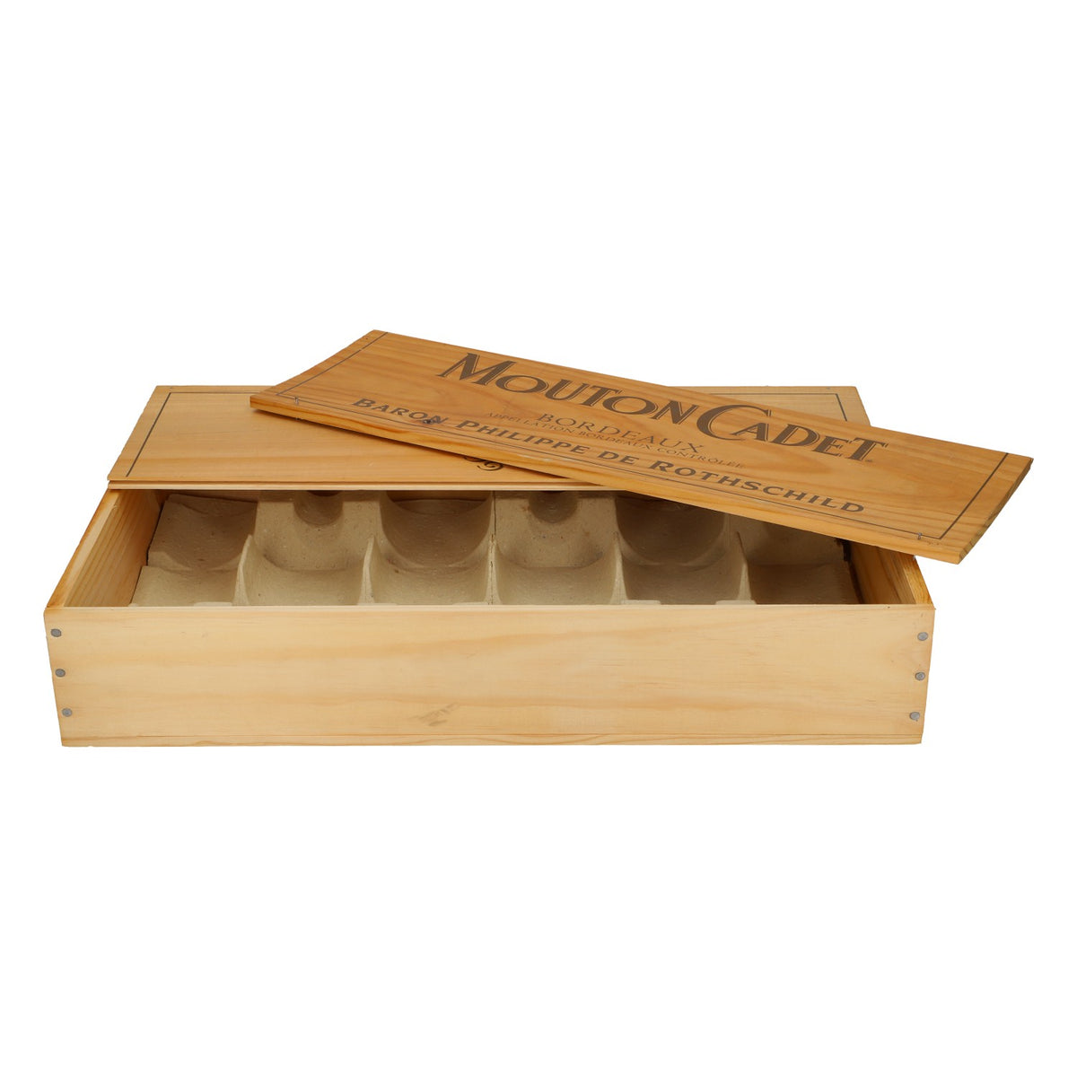 Caisse en bois de vin Mouton Cadet, décoration d'intérieur, 32 x 50 x 10 cm – Vue 3