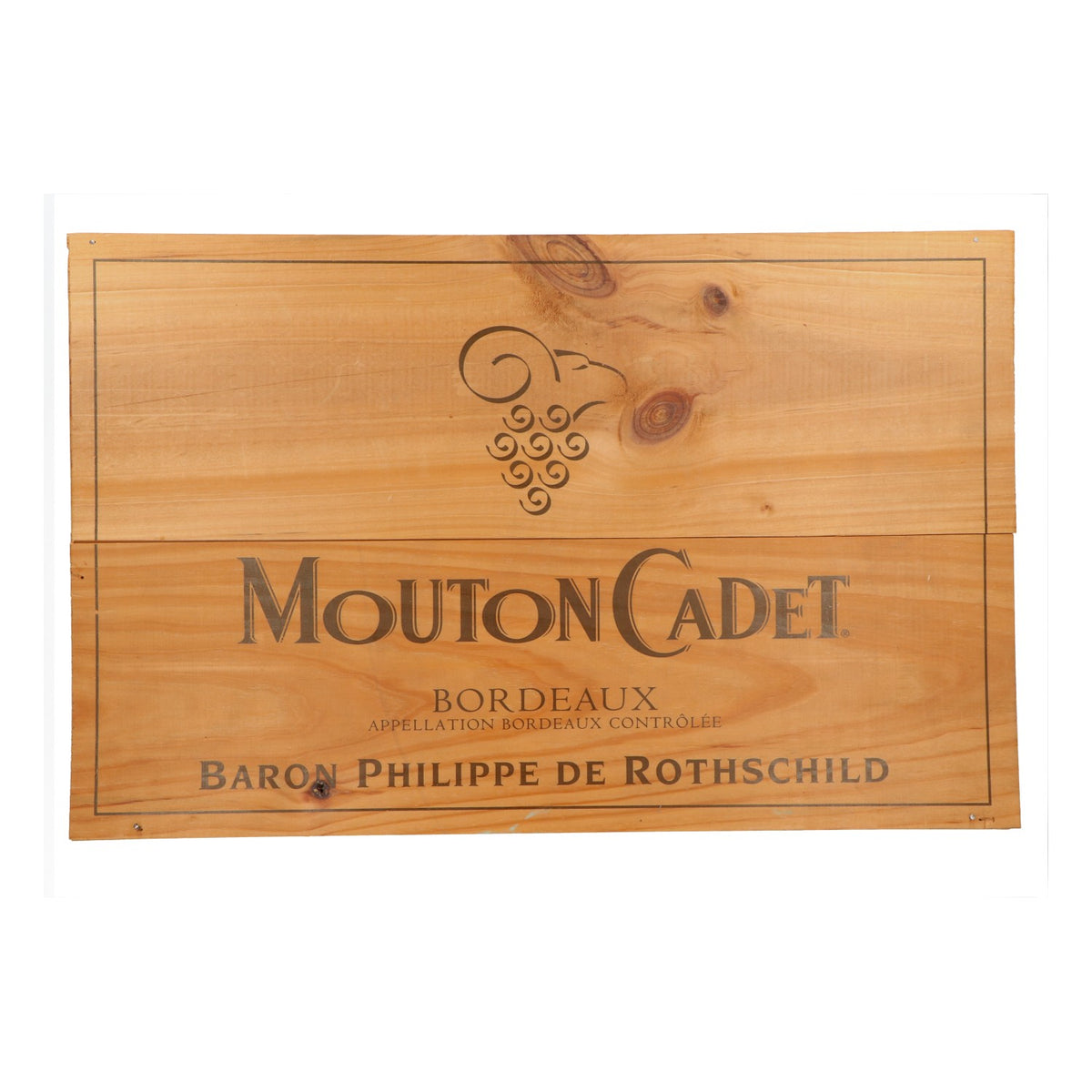 Caisse en bois de vin Mouton Cadet, décoration d'intérieur, 32 x 50 x 10 cm – Vue 5