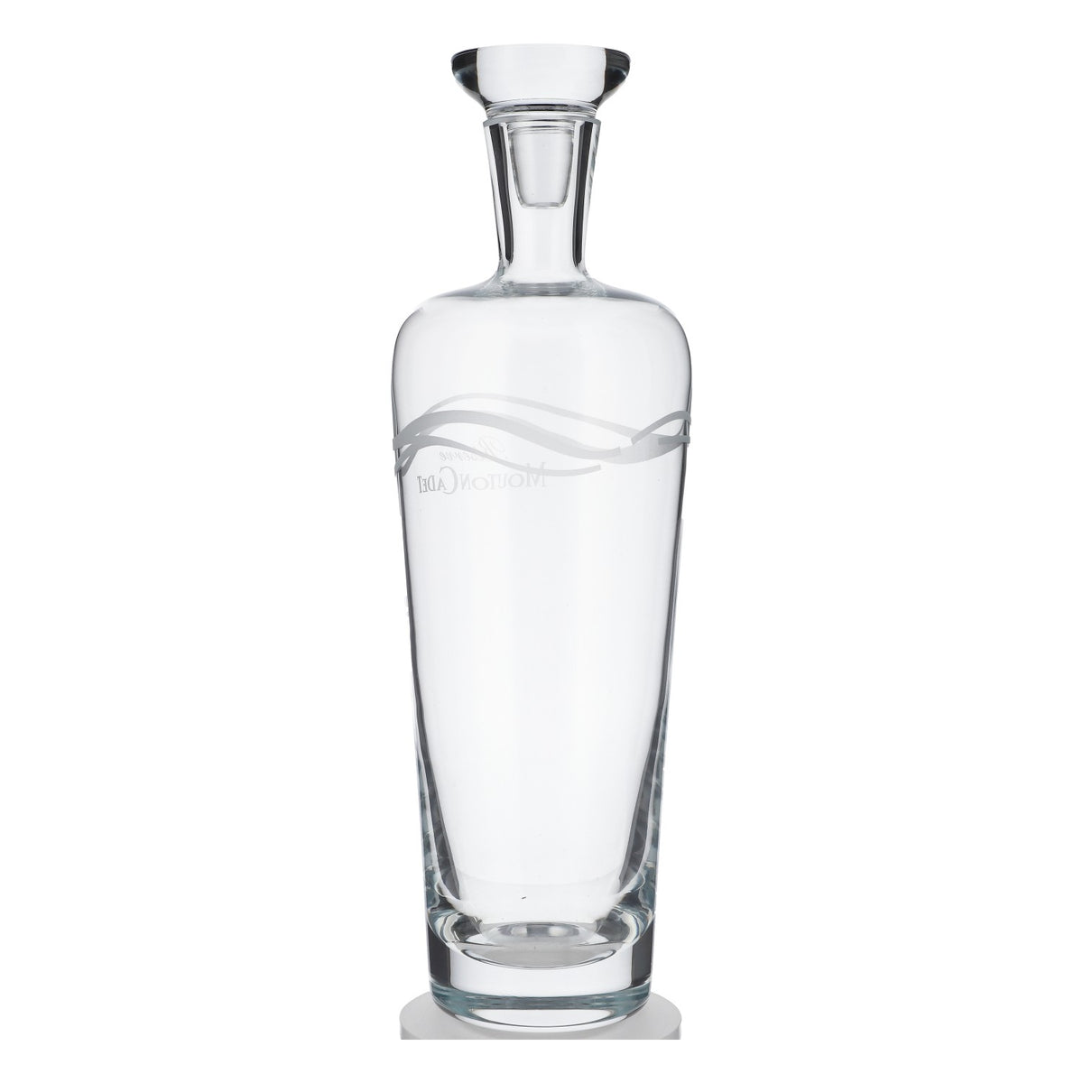 Carafe à vin Mouton Cadet avec couvercle et sous-verre en bois – Vue 3
