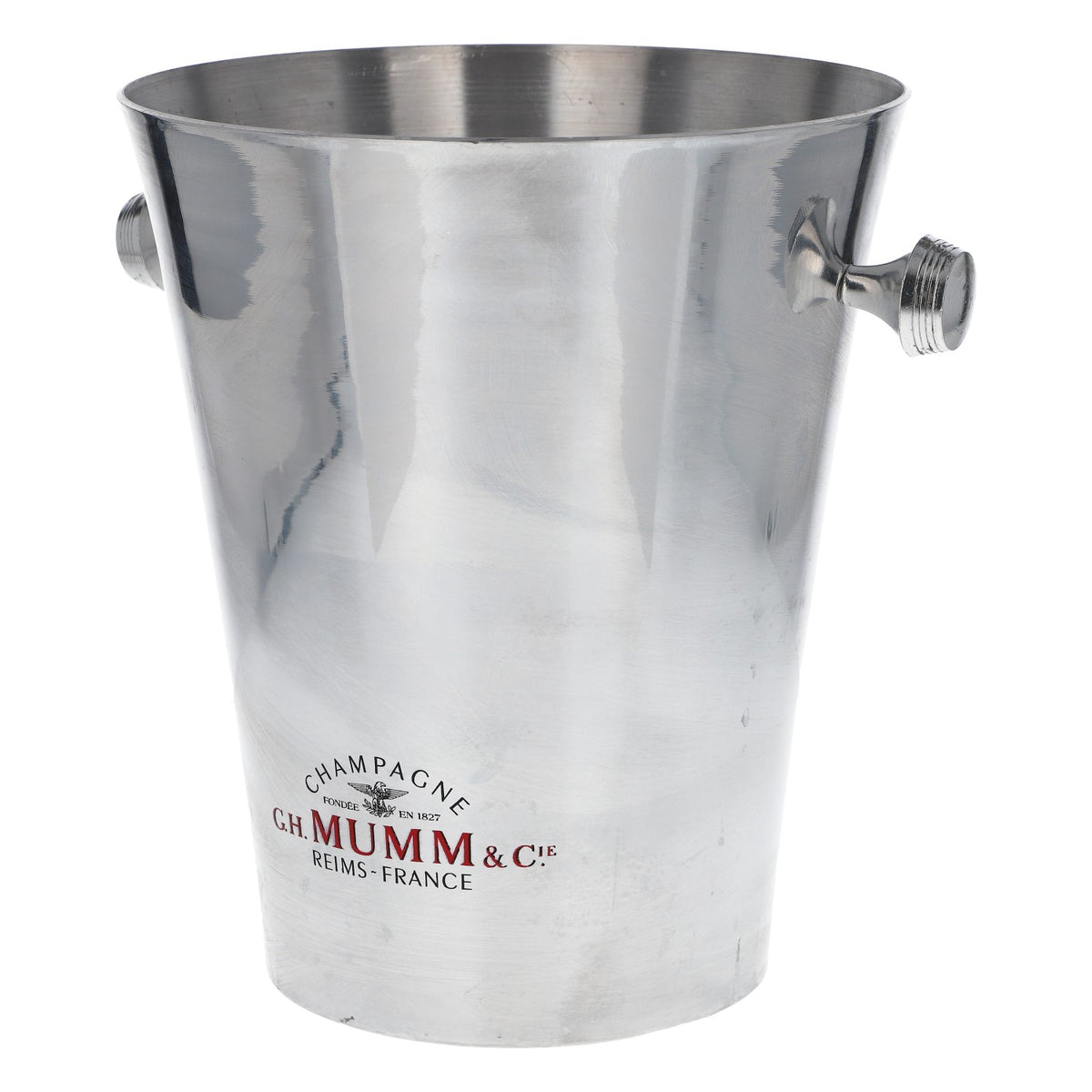 Seau à champagne Mumm, bac à glaçons en métal argenté – Vue 4