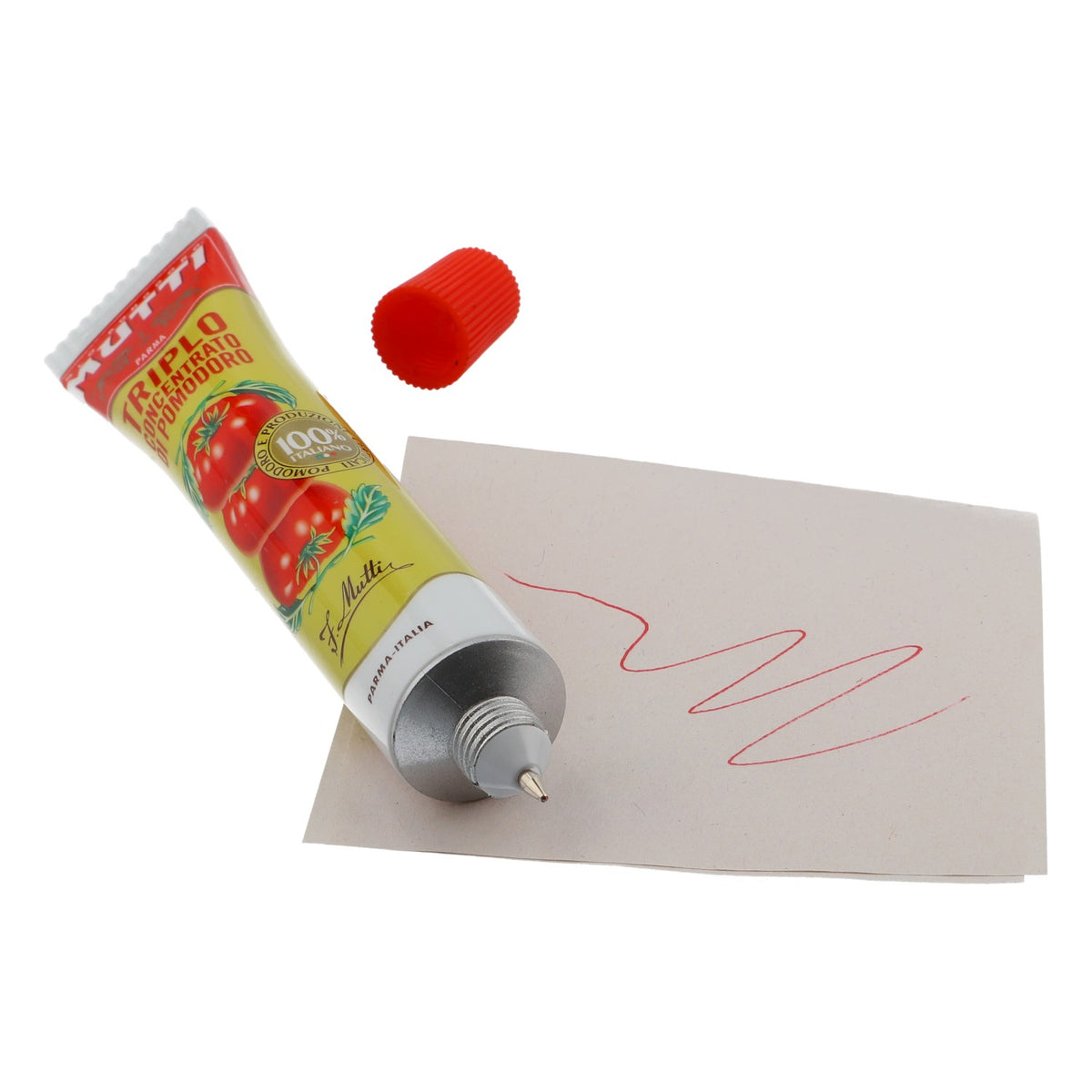 Tube de sauce tomate Mutti comme stylo à bille roller stylo à bille stylo à bille objet de collection