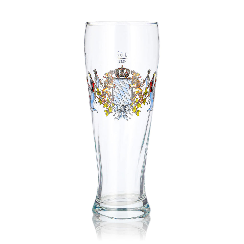 Verre à bière « No Name » 0,5 l, forme coupe, logo de la Bavière, verre à bière de blé, motif Rastal