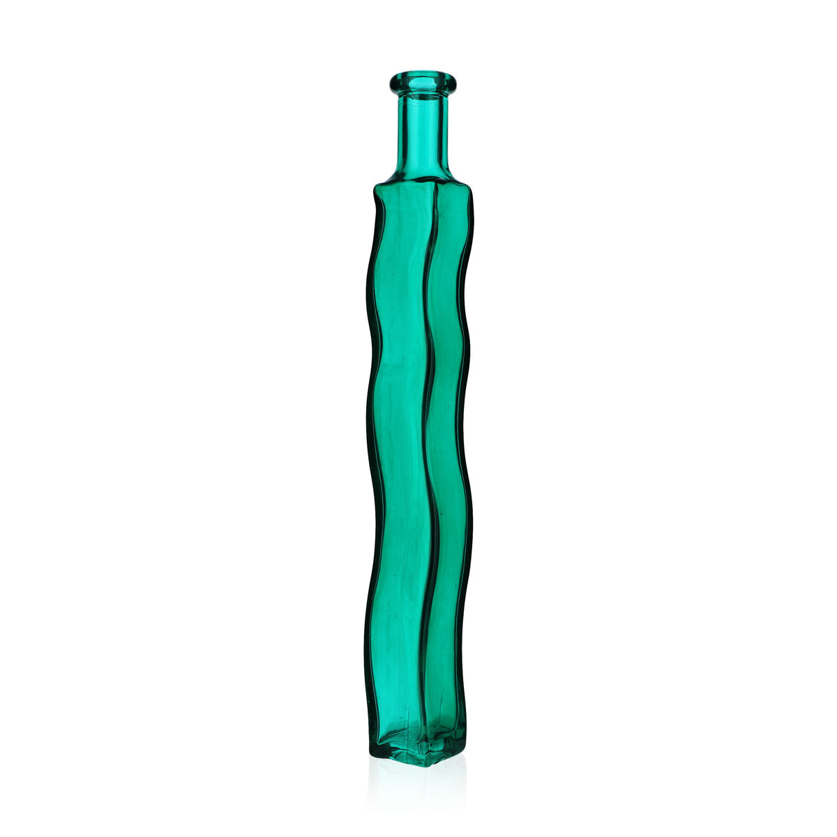 No Name - Autres articles en verre - 0,2 l - Verre vert ondulé - Vase - Bouteille décorative – Vue 4