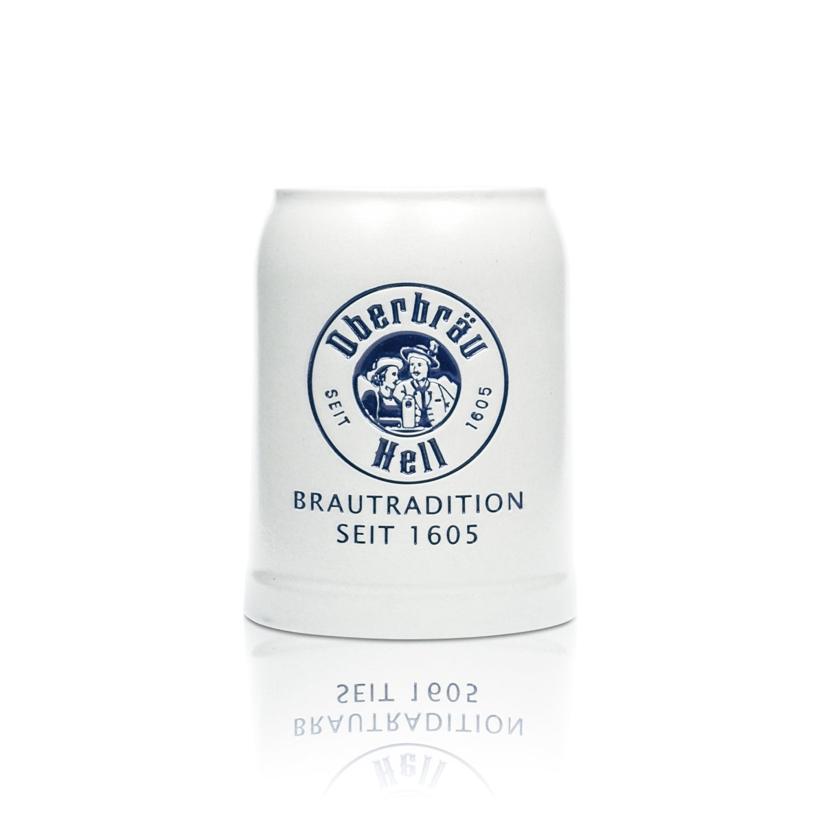 Verre à bière Oberbräu 0,5 l, clair, chope en grès, verres Seidel, chopes, anse, argile, céramique