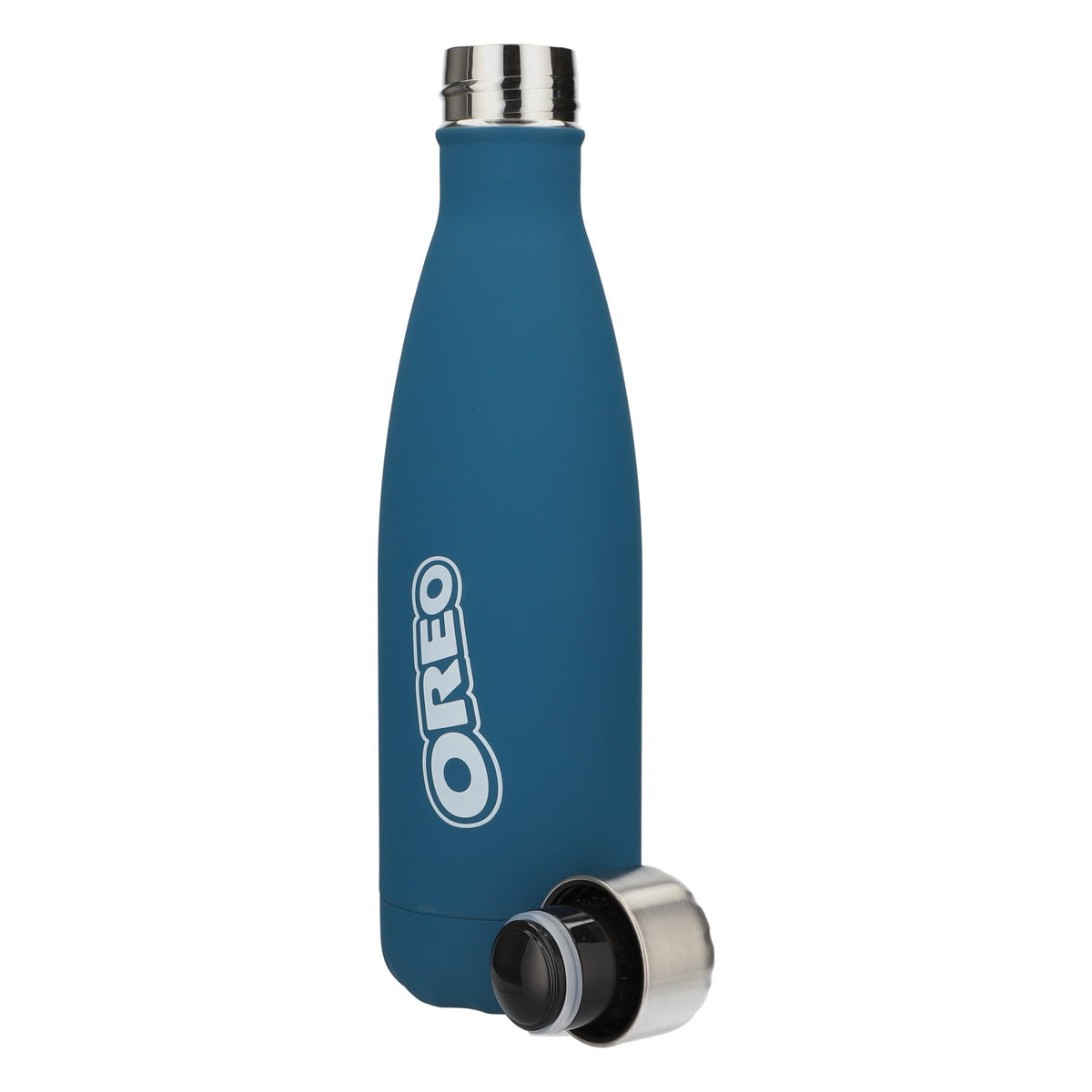 Bouteille isotherme Oreo 0,5 l, bleu caoutchouté, acier inoxydable – Vue 4