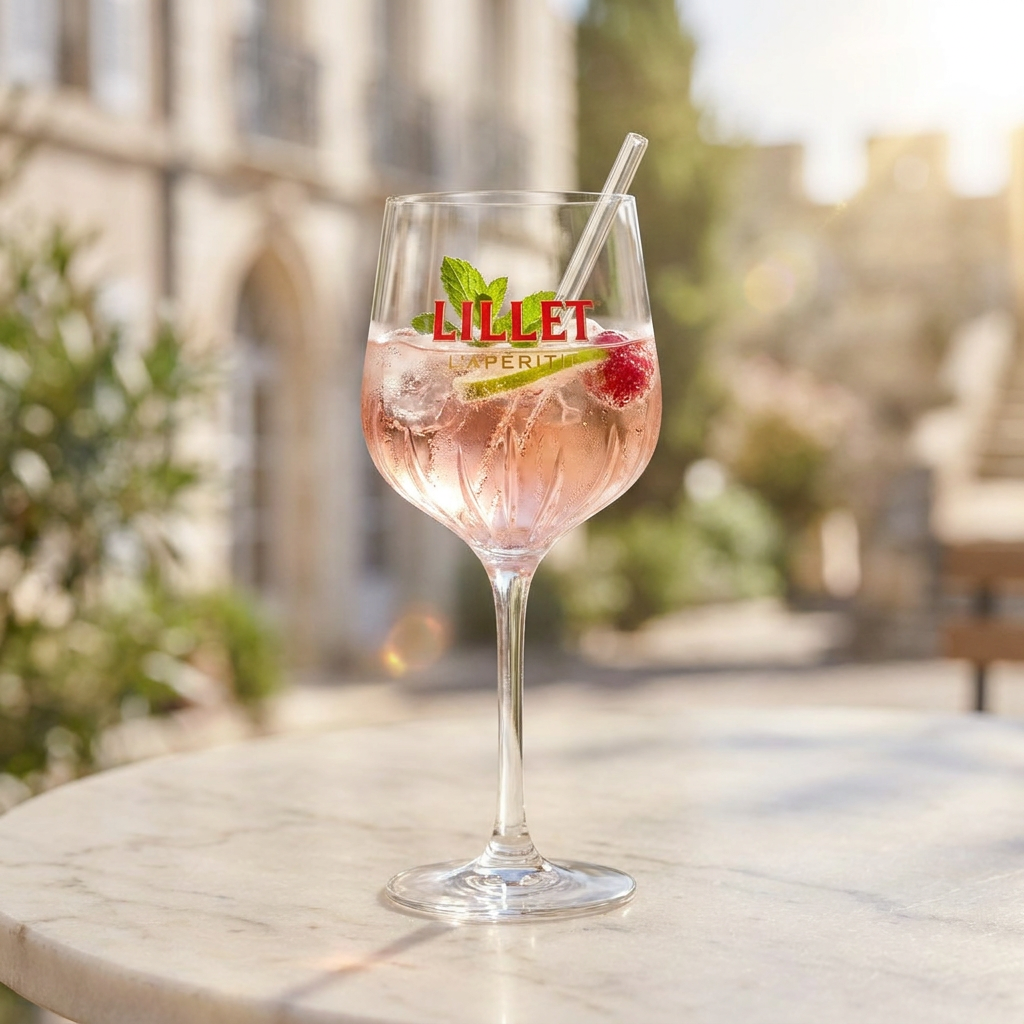 Verre original Lillet Signature 0,45 l Verre à apéritif avec graduation et élégant motif en relief – Vue 5