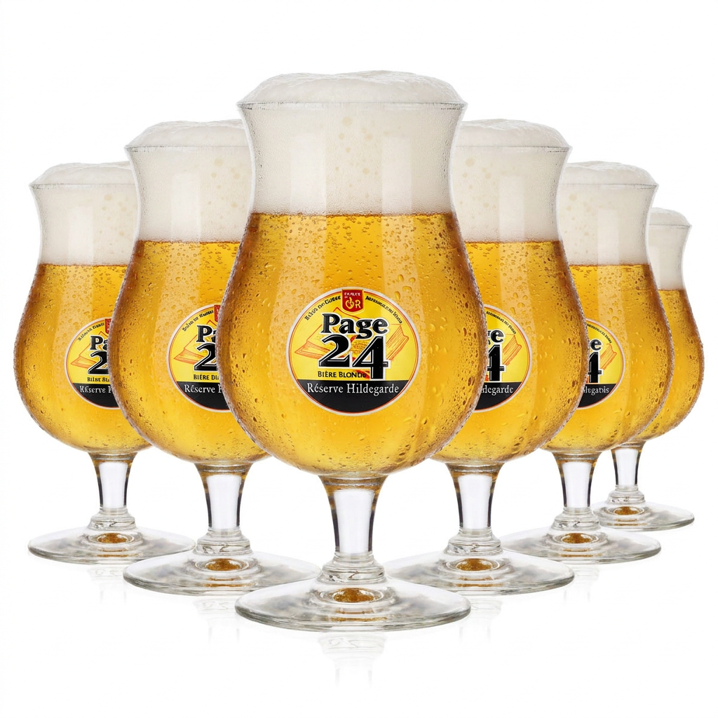 Page 24 Lot de 6 verres à bière de 0,38 l, forme tulipe, « Réserve Hildegarde Durobor »