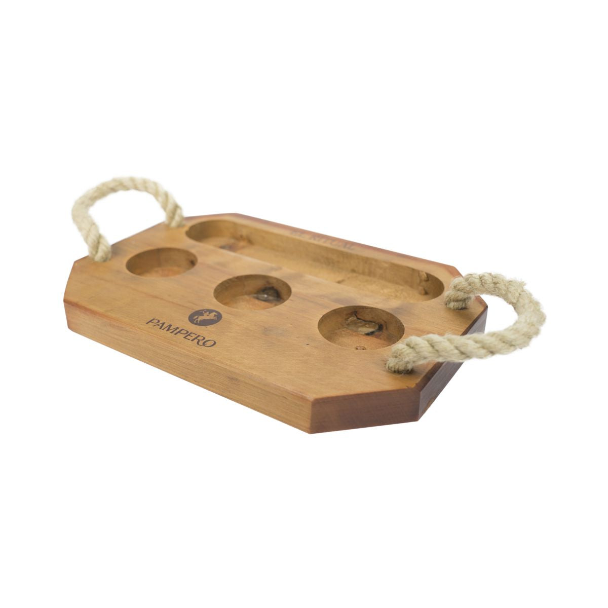 Plateau de service pour rhum Pampero, bloc en bois Glorifier El Ritual, cordon de transport – Vue 2