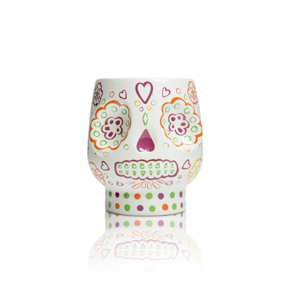 Verre à tequila Patron 0,3 l Tête de mort Tasse en céramique Dia de los Muertos vert Bar
