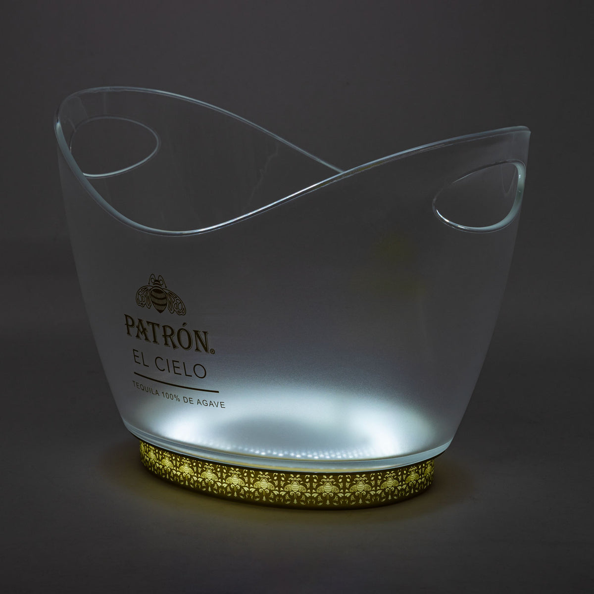 Refroidisseur à piles LED Patron Tequila « EL Cielo Illuminated Ice Bucket » avec bloc d'alimentation