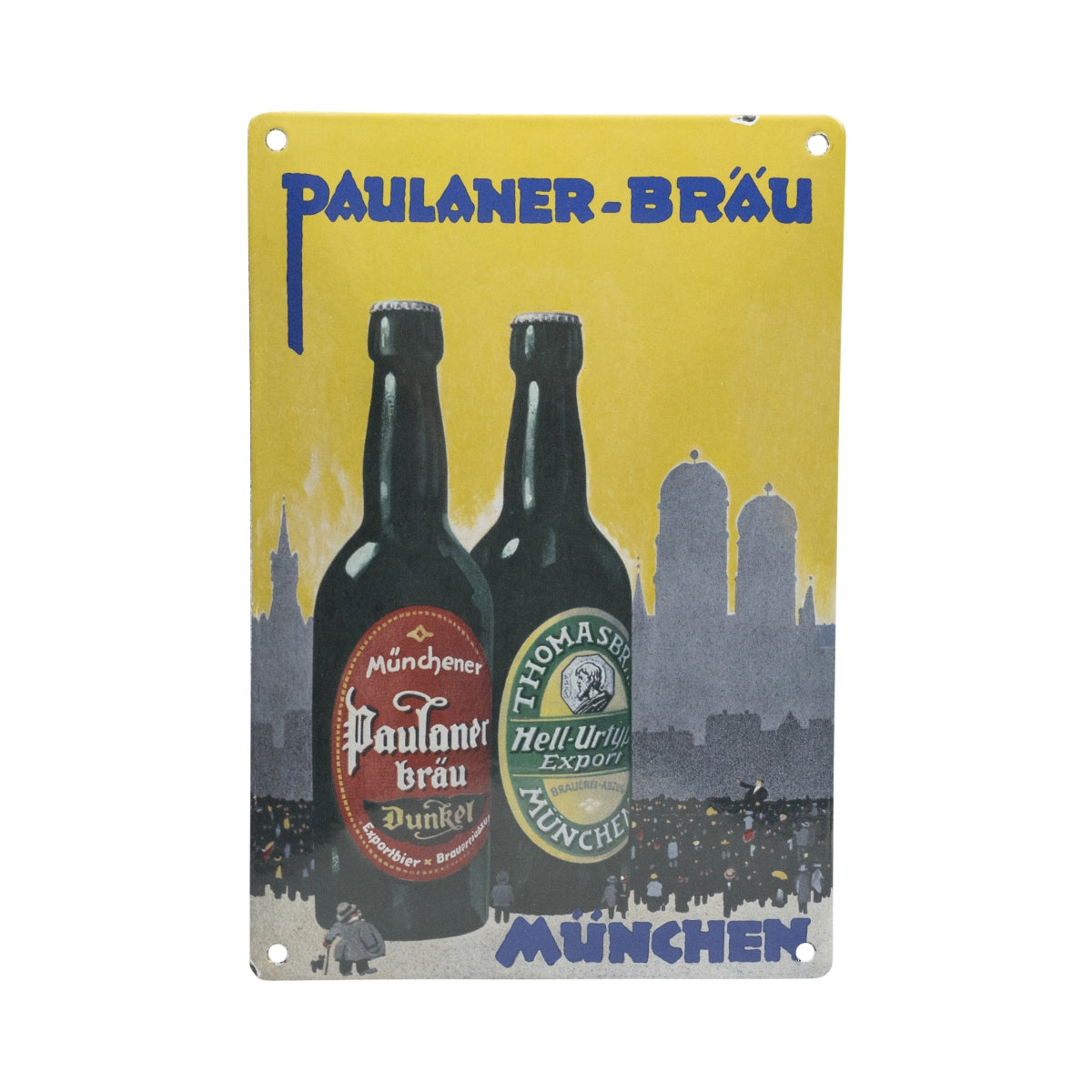 Plaque en émail Paulaner Bier, pièce de collection rare et limitée, brasserie Rar