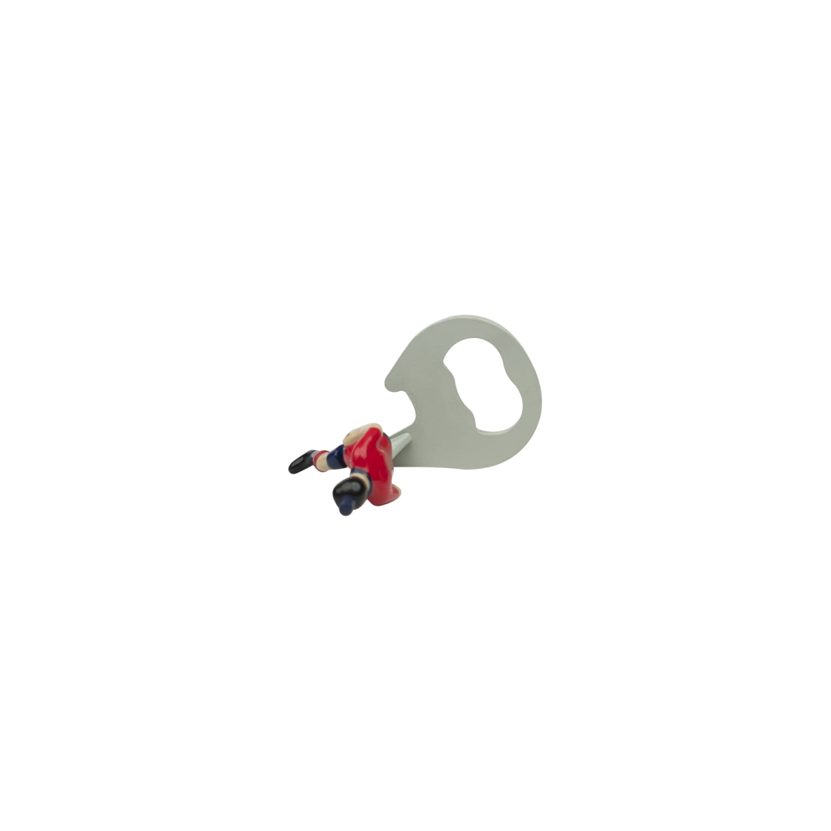 Décapsuleur Paulaner en forme de figurine de football avec ballon rouge et maillot de joueur – Vue 3
