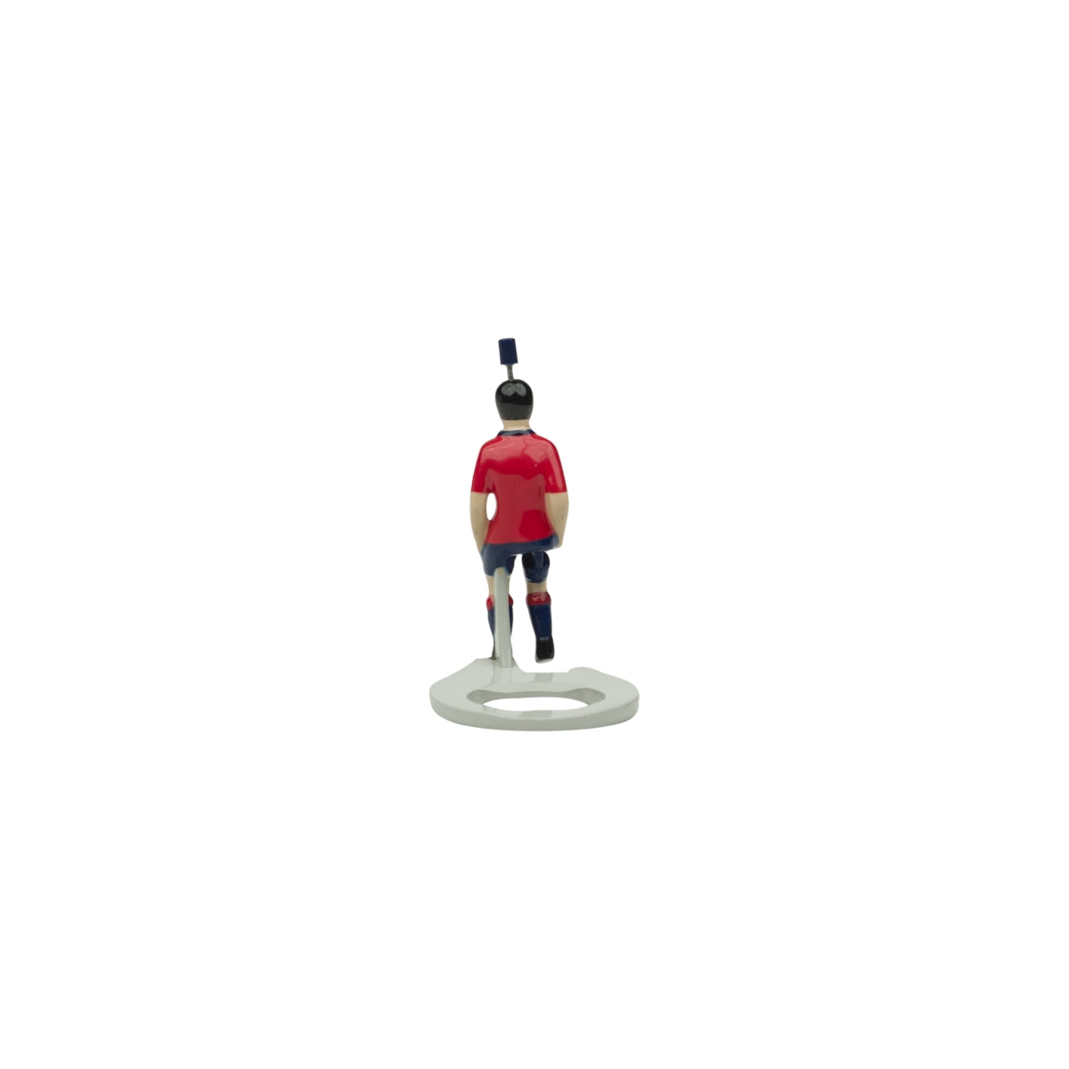 Décapsuleur Paulaner en forme de figurine de football avec ballon rouge et maillot de joueur – Vue 4